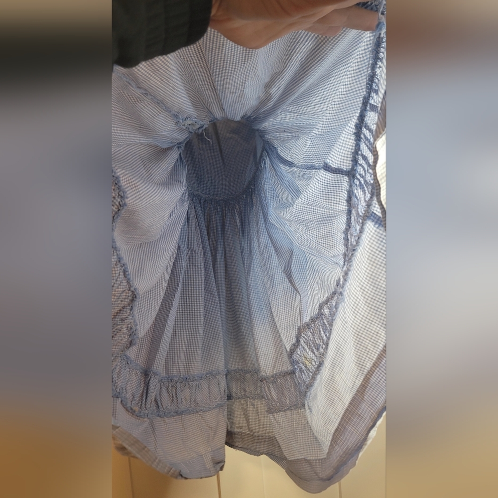 Vintage Petite Texas Miss Blue And White Checkered 100%Cotton Girls Dress(Sz10?) - Picture 13 of 16